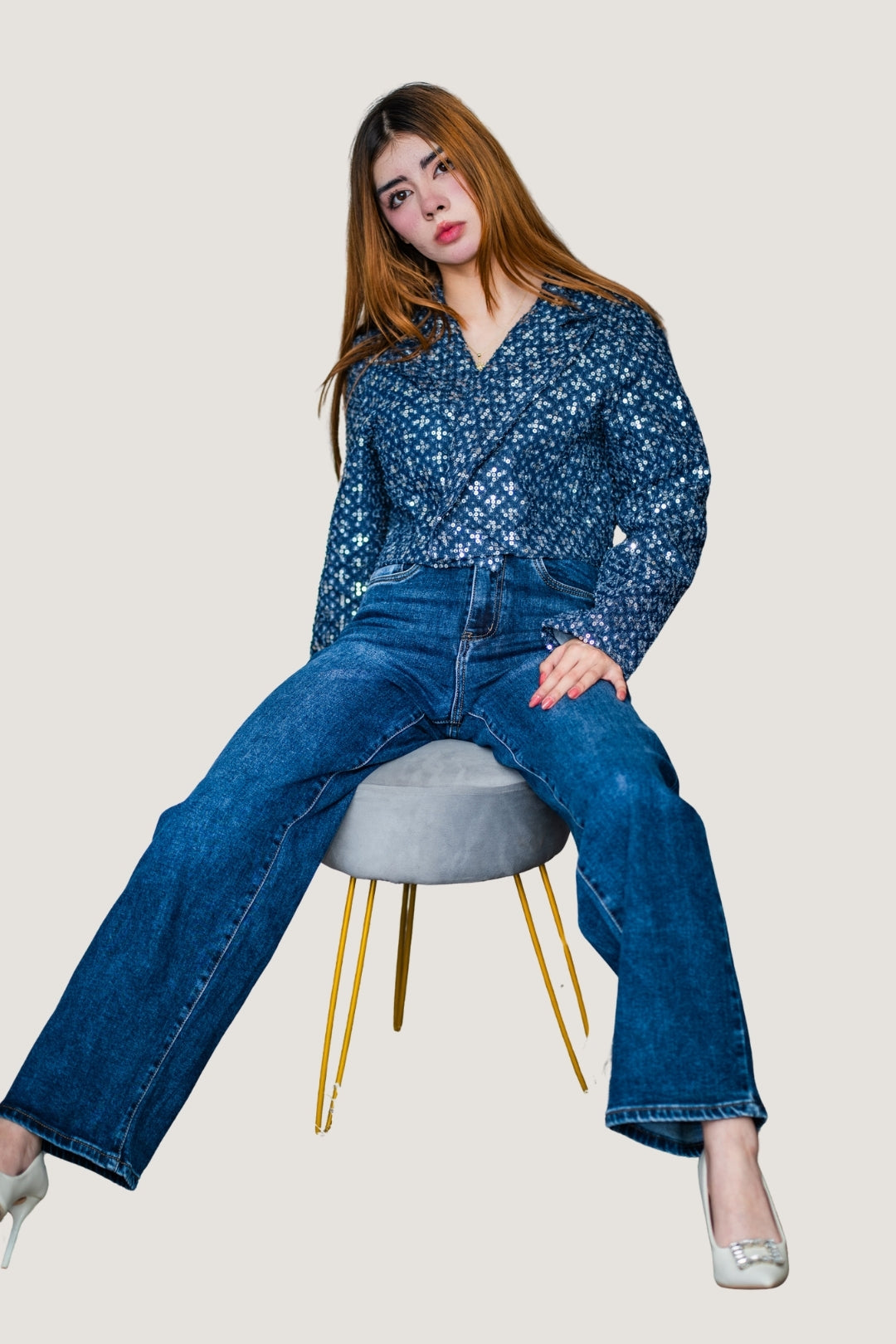 Jeans Balloon Fit Liso | Mezclilla Midnight Blue Clásico